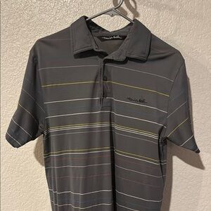 Travis Mathew Gray and Yellow Polo Shirt